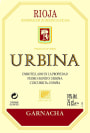 Bodegas Urbina Garnacha 2014 Front Label