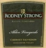 Rodney Strong Alden Vineyard Cabernet Sauvignon 2001 Front Label