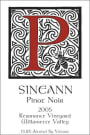 Sineann Resonance Vineyard Pinot Noir 2005 Front Label