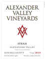 Alexander Valley Vineyards Syrah 2010 Front Label