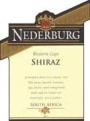 Nederburg Shiraz 2001 Front Label
