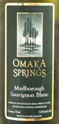 Omaka Springs Marlborough Sauvignon Blanc 2004 Front Label