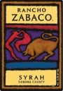 Rancho Zabaco Syrah 2000 Front Label