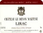 Chateau Le Devoy Martine Lirac Blanc 2003 Front Label