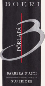 Boeri Barbera d'Asti Superiore Porlapa 2004 Front Label