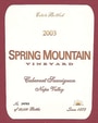 Spring Mountain Vineyard Cabernet Sauvignon 2003 Front Label