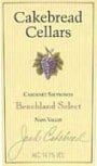 Cakebread Benchland Select Cabernet Sauvignon 2001 Front Label