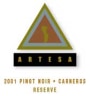 Artesa Estate Reserve Pinot Noir 2001 Front Label