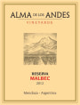 Alma de Los Andes Reserva Malbec 2012 Front Label