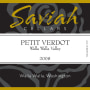 Saviah Petit Verdot 2008 Front Label