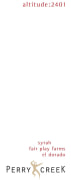 Perry Creek Altitude 2401 Syrah 2006 Front Label