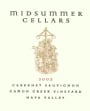Midsummer Cellars Canon Creek Vineyard Cabernet Sauvignon 2003 Front Label