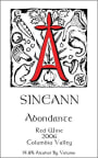 Sineann Abondante Red 2006 Front Label