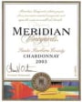 Meridian Santa Barbara Chardonnay 2003 Front Label