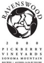 Ravenswood Pickberry Vineyards 2000 Front Label