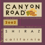 Canyon Road Shiraz 2002 Front Label
