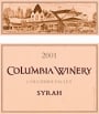 Columbia Winery Columbia Valley Syrah 2001 Front Label