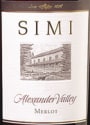 Simi Merlot 2002 Front Label