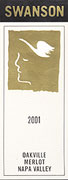 Swanson Oakville Merlot 2001 Front Label