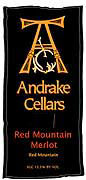 Andrake Red Mountain Merlot 2002 Front Label