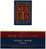 Matua Pinot Noir 2003 Front Label