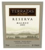 Terrazas de los Andes Reserva Malbec 2003 Front Label
