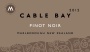 Cable Bay Vineyards Pinot Noir 2012 Front Label