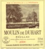 Chateau Duhart-Milon Moulin de Duhart 2001 Front Label