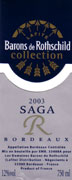 Barons de Rothschild Saga Blanc 2003 Front Label