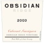 Obsidian Ridge Cabernet Sauvignon 2003 Front Label