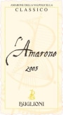 Buglioni L'Amarone della Valpolicella Classico 2003 Front Label