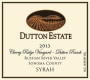 Dutton Estate Cherry Ridge Vineyard Syrah 2013 Front Label