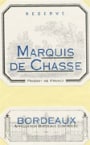 Marquis de Chasse Bordeaux Rouge Reserve 2002 Front Label