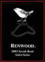 Renwood Select Series Syrah Rose 2003 Front Label