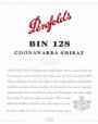 Penfolds Bin 128 Coonawarra Shiraz 2002 Front Label