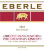 Eberle Cabernet Sauvignon - Syrah Blend 2010 Front Label