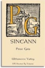 Sineann Pinot Gris 2004 Front Label