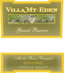 Villa Mt. Eden Grand Reserve Monte Rosso Zinfandel 2001 Front Label