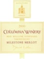 Columbia Winery Milestone Merlot 2000 Front Label