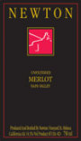 Newton Unfiltered Merlot 2001 Front Label