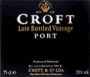 Croft Late Bottled Vintage 1991 Front Label