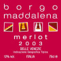 Borgo Maddalena Merlot 2003 Front Label