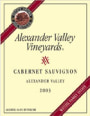 Alexander Valley Vineyards Cabernet Sauvignon 2003 Front Label