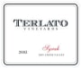 Terlato Family Vineyards Syrah 2003 Front Label