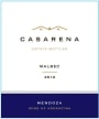 Casarena Malbec 2012 Front Label