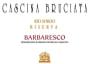 Cascina Bruciata Barbaresco Rio Sordo Riserva 2008 Front Label