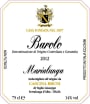 Cascina Bruni Marialunga Barolo 2012 Front Label