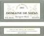 Domaine de Nizas Sauvignon Blanc 2003 Front Label