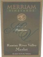 Merriam Vineyards Windacre Vineyard Merlot 2001 Front Label