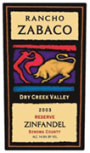 Rancho Zabaco Dry Creek Zinfandel 2003 Front Label